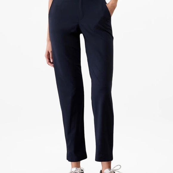 Athleta Pants - Athleta Brooklyn Blue Ankle Pants Mid-Rise Size L